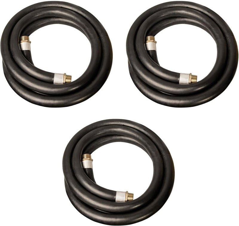 APACHE 98108455 3/4 Inch Diameter 12 Foot Length 60 PSI Farm Fuel Gasoline Oil Diesel Tractor Transfer Hoses, Black (3 Pack) - Image 1